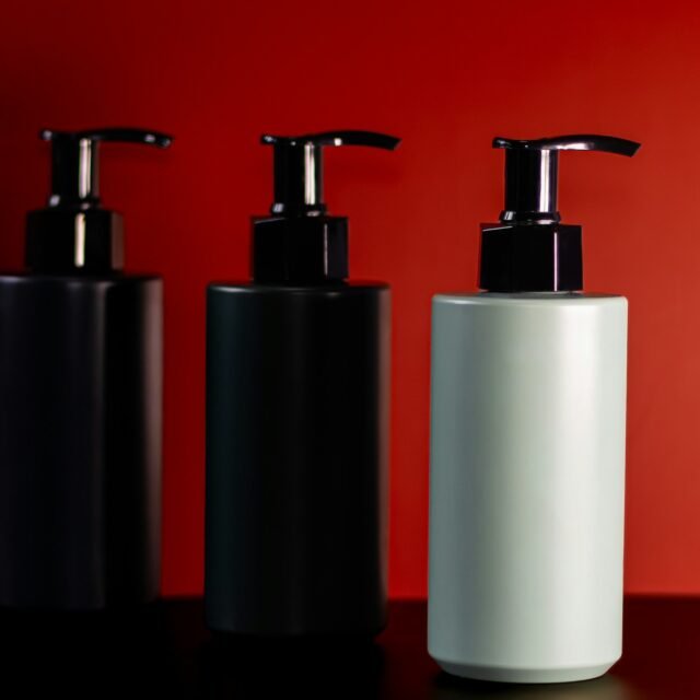 Set of refillable pump bottles