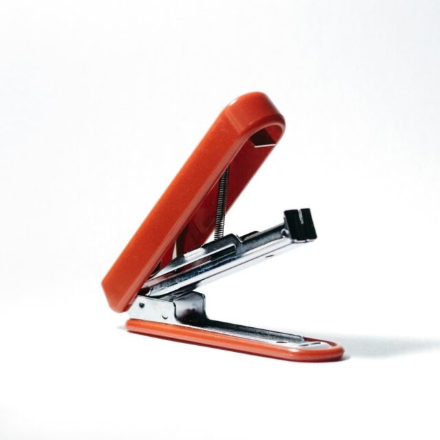 Orange desktop stapler