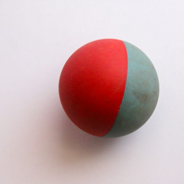 Red and green pet play ball