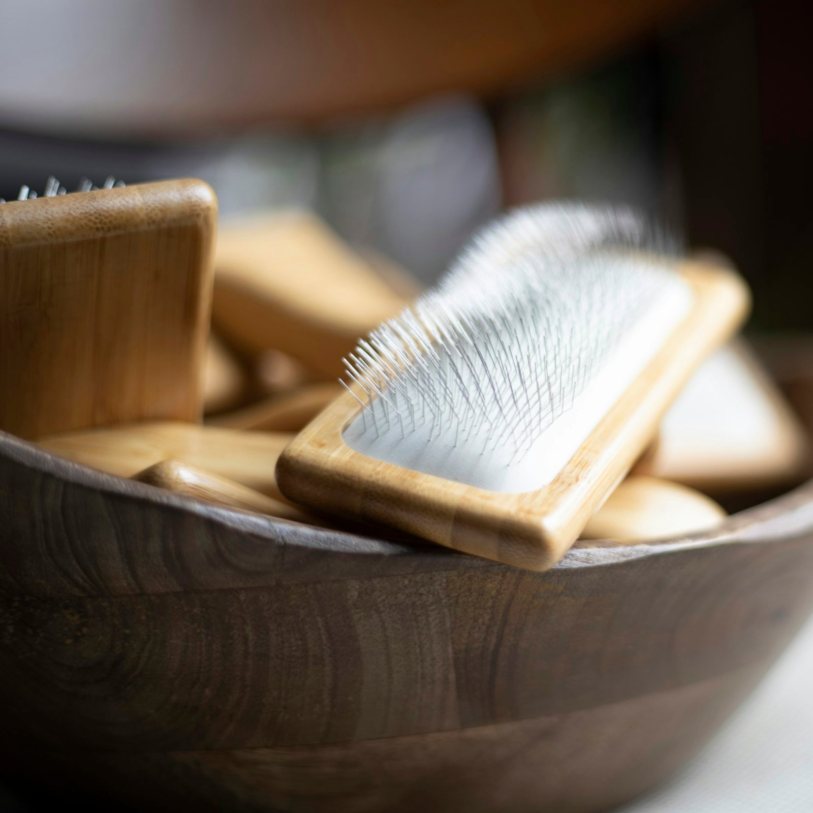 Wooden pet grooming brush