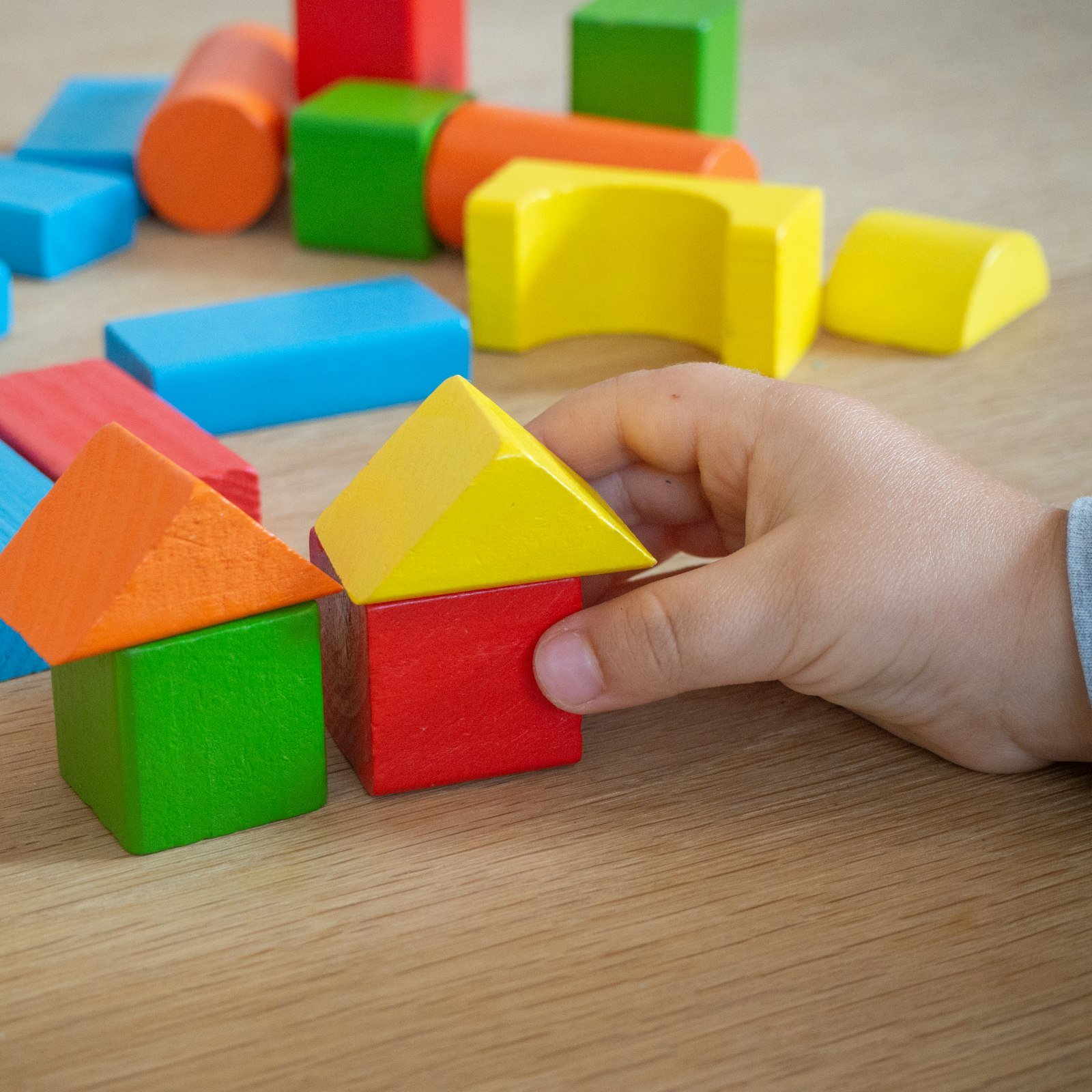 Colorful wooden building blocks